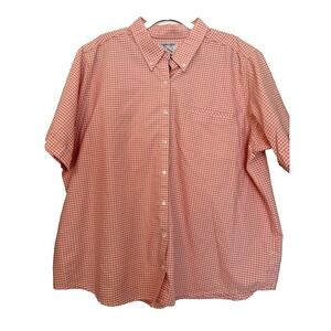 Cabin Creek Women's Plus Pink Check Wrinkle Free Short Sleeve Shirt (3XL) 24W